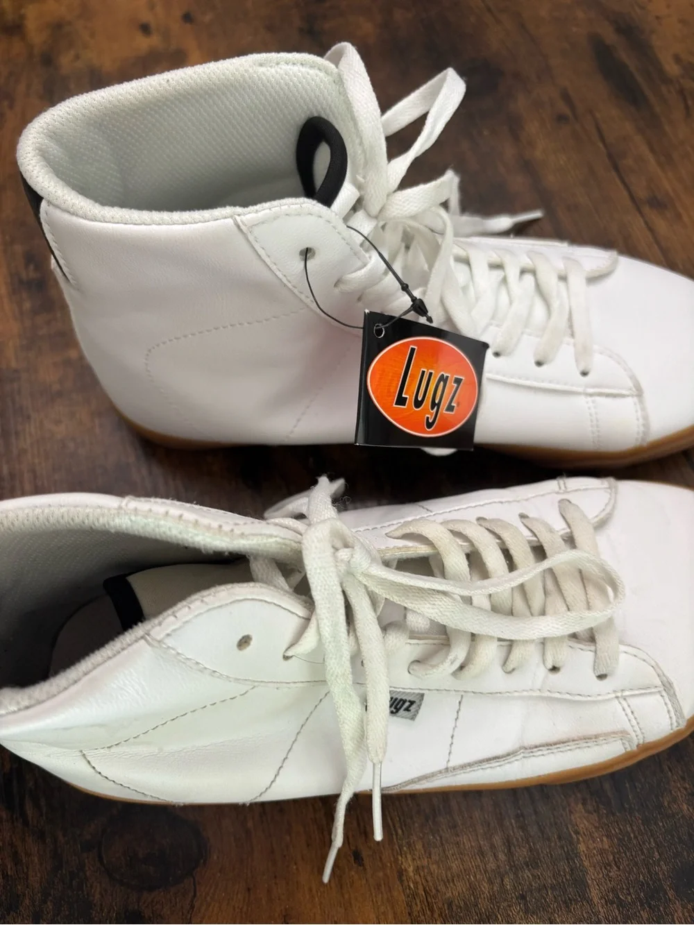 Lugz White High-Top Sneakers with Gum Sole